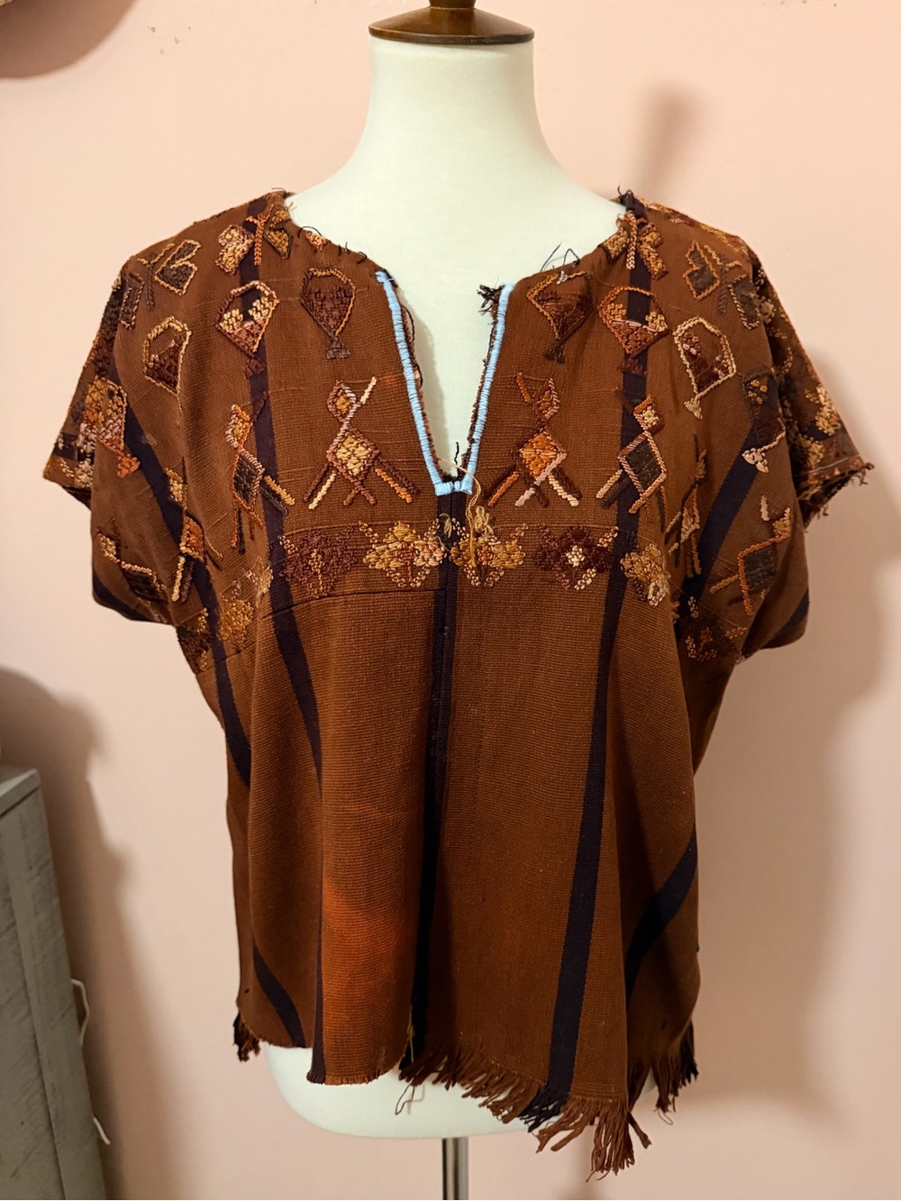 Arloom One-of-a-Kind Huipil Hand Embroidered Tunic Blouse